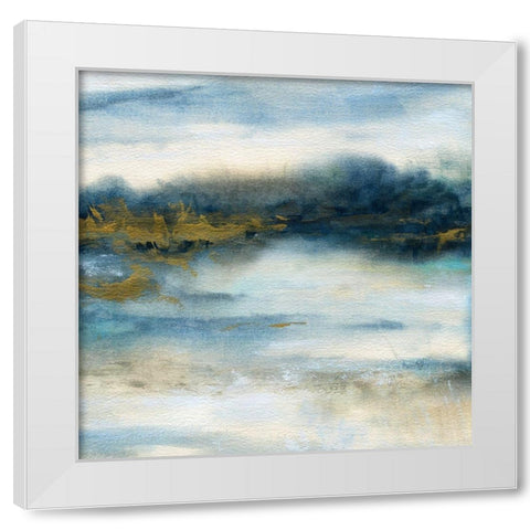 Golden Marshlands White Modern Wood Framed Art Print by Robinson, Carol