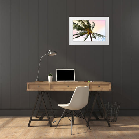 Palm Breeze White Modern Wood Framed Art Print by Carpentieri, Natalie