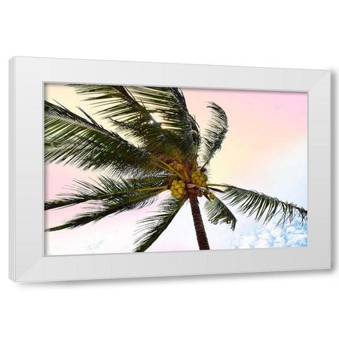 Palm Breeze White Modern Wood Framed Art Print by Carpentieri, Natalie