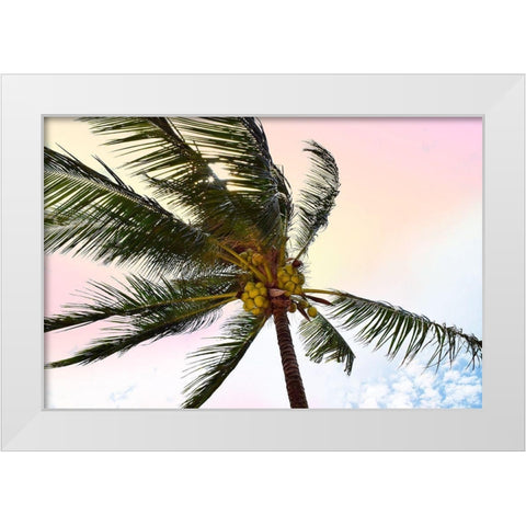 Palm Breeze White Modern Wood Framed Art Print by Carpentieri, Natalie