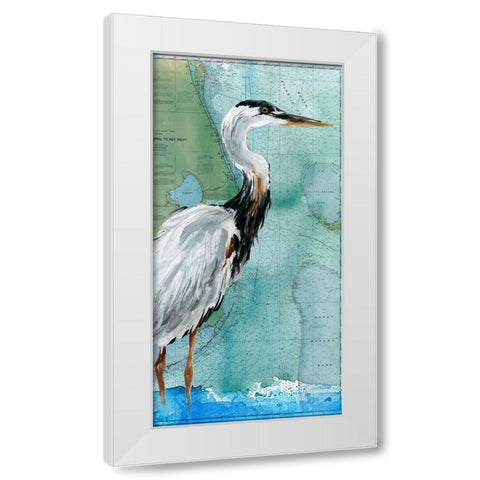 Key West Crane White Modern Wood Framed Art Print by Robinson, Carol