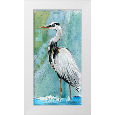 Biscayne Bay Crane White Modern Wood Framed Art Print by Robinson, Carol