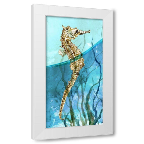 Atlantic Seahorse White Modern Wood Framed Art Print by Robinson, Carol