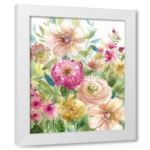 Jardin de Fleurs White Modern Wood Framed Art Print by Robinson, Carol