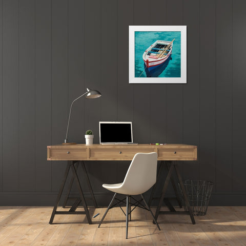 On the Lake White Modern Wood Framed Art Print by Orme, E. Anthony