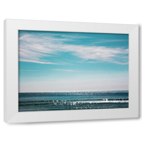 Glittering Waves White Modern Wood Framed Art Print by Delimont, Danita