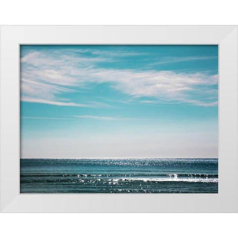 Glittering Waves White Modern Wood Framed Art Print by Delimont, Danita