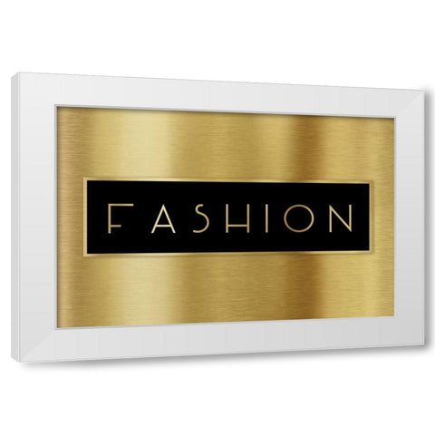 Gold Fashion White Modern Wood Framed Art Print by CAD Designs