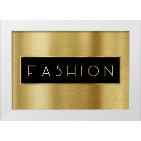 Gold Fashion White Modern Wood Framed Art Print by CAD Designs