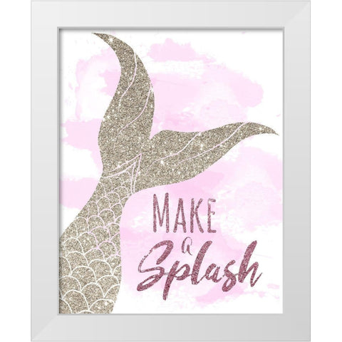Make a Splash White Modern Wood Framed Art Print by Santiago, Daniela