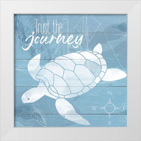 Trust the Journey White Modern Wood Framed Art Print by Santiago, Daniela