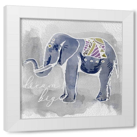 Dream Big White Modern Wood Framed Art Print by Santiago, Daniela