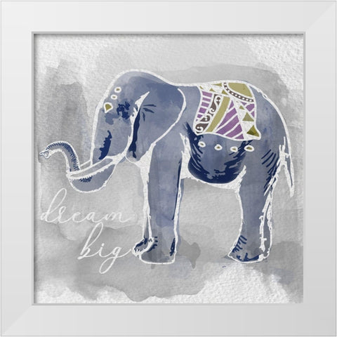 Dream Big White Modern Wood Framed Art Print by Santiago, Daniela