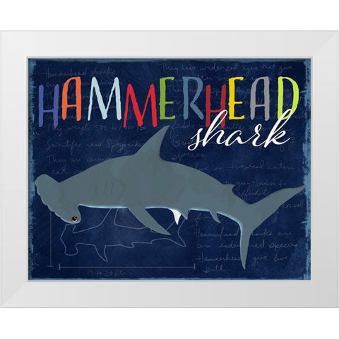 Hammerhead Shark White Modern Wood Framed Art Print by Santiago, Daniela
