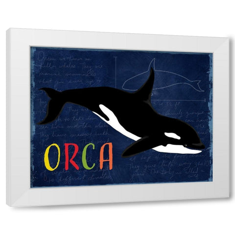 Orca White Modern Wood Framed Art Print by Santiago, Daniela