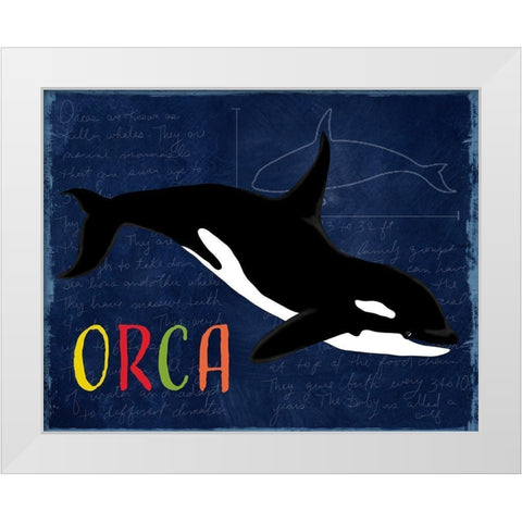 Orca White Modern Wood Framed Art Print by Santiago, Daniela