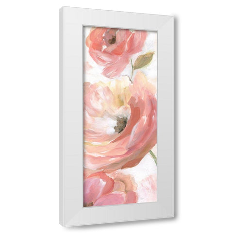 Blooming Coral I White Modern Wood Framed Art Print by Nan