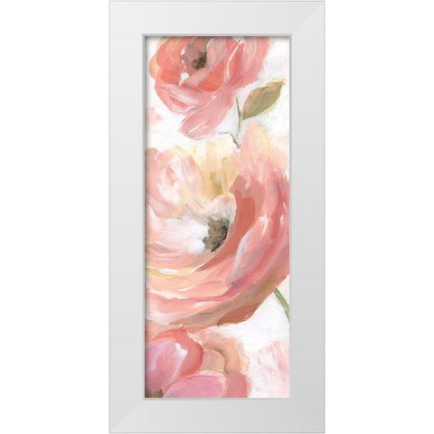 Blooming Coral I White Modern Wood Framed Art Print by Nan