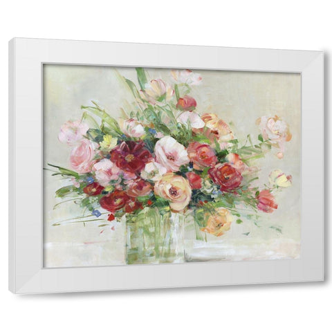 Just Peachy White Modern Wood Framed Art Print by Swatland, Sally