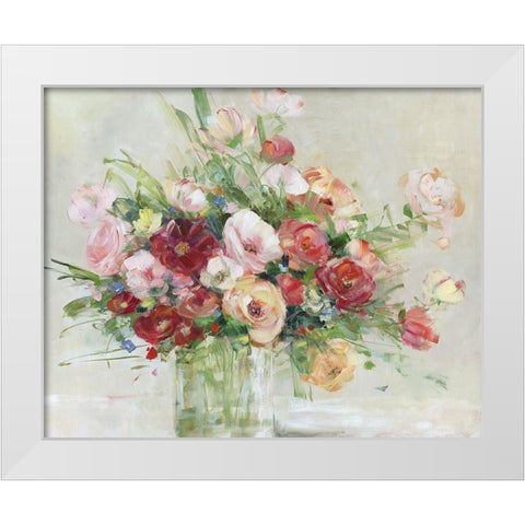 Just Peachy White Modern Wood Framed Art Print by Swatland, Sally