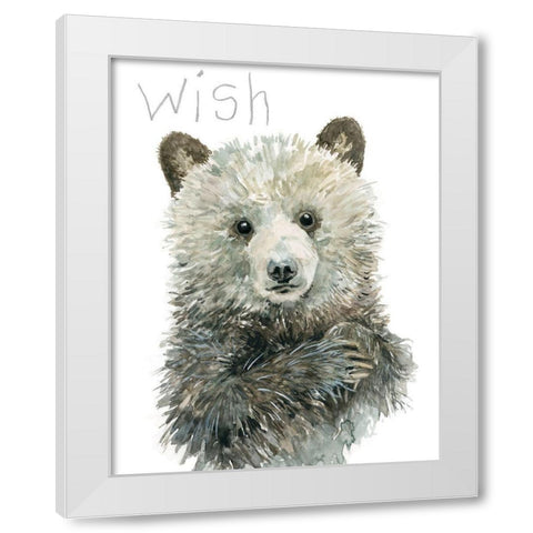 Forest Fur Baby Bear White Modern Wood Framed Art Print by Robinson, Carol