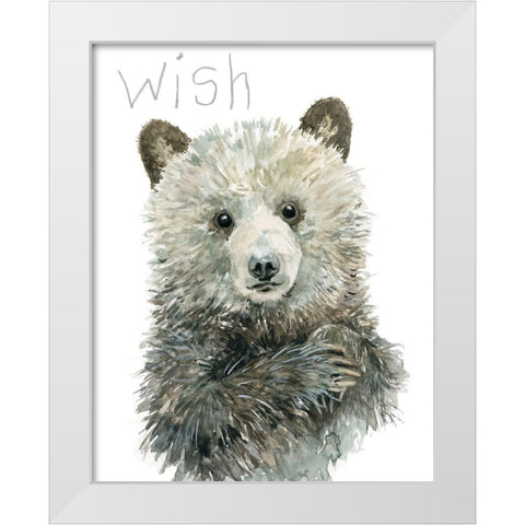 Forest Fur Baby Bear White Modern Wood Framed Art Print by Robinson, Carol