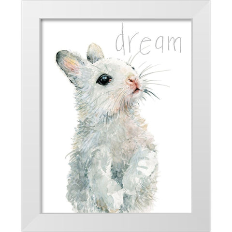 Forest Fur Baby Bunny White Modern Wood Framed Art Print by Robinson, Carol