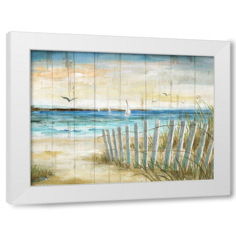 Coastal Causeway White Modern Wood Framed Art Print by Nan