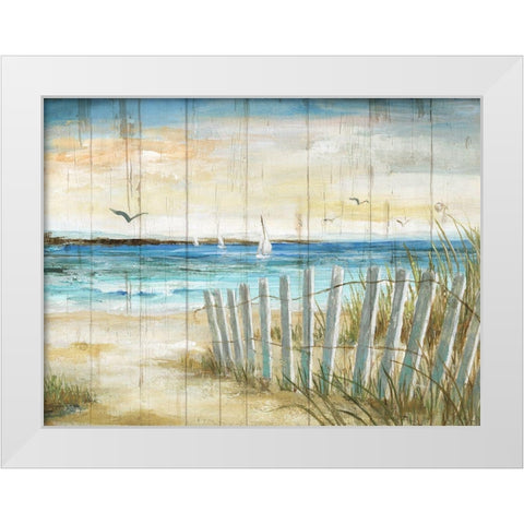 Coastal Causeway White Modern Wood Framed Art Print by Nan