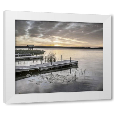 Summer Sunrise White Modern Wood Framed Art Print by Hawkins, Peter