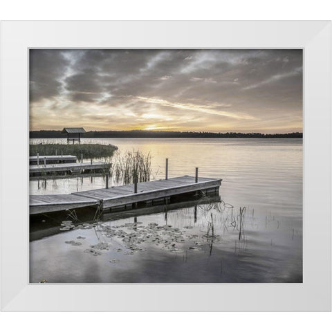 Summer Sunrise White Modern Wood Framed Art Print by Hawkins, Peter