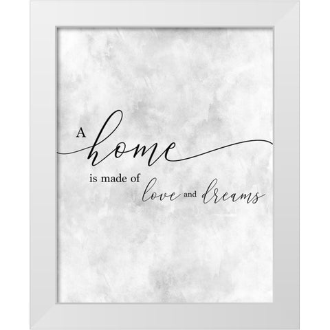A Home White Modern Wood Framed Art Print by CAD Designs