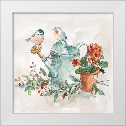 Garden Glimpse I White Modern Wood Framed Art Print by Robinson, Carol