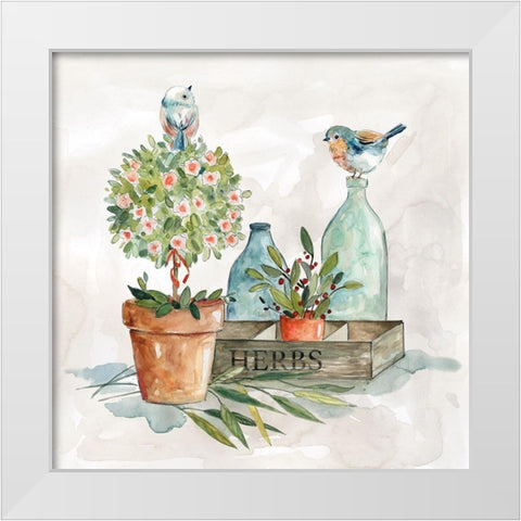 Garden Glimpse II White Modern Wood Framed Art Print by Robinson, Carol