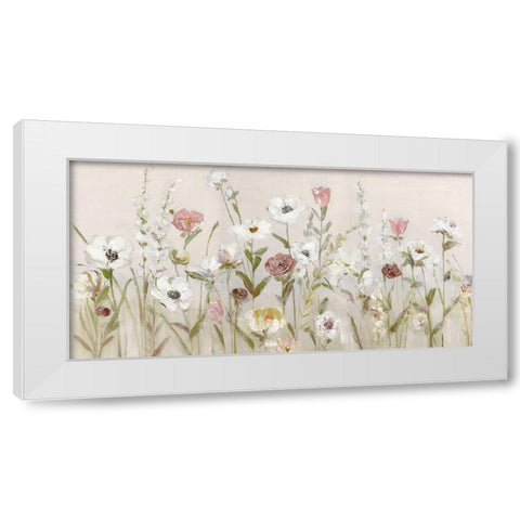 Bloomin Around White Modern Wood Framed Art Print by Swatland, Sally
