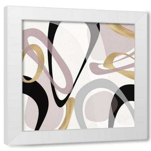Tumbled Golden I White Modern Wood Framed Art Print by Jill, Susan