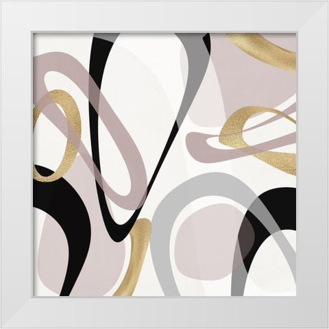 Tumbled Golden I White Modern Wood Framed Art Print by Jill, Susan