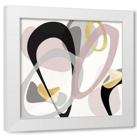 Tumbled Golden II White Modern Wood Framed Art Print by Jill, Susan