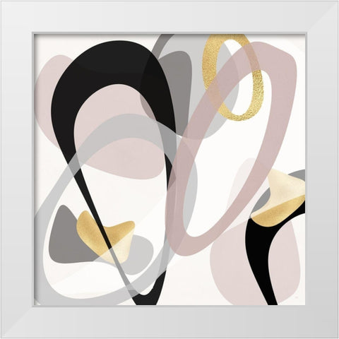 Tumbled Golden II White Modern Wood Framed Art Print by Jill, Susan