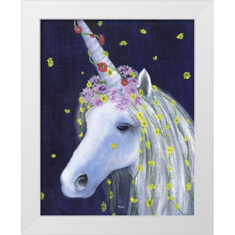 Unicorn IV White Modern Wood Framed Art Print by Tava Studios