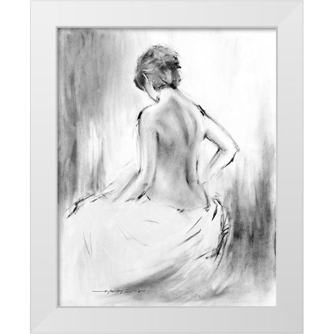 Soft Silhouette V White Modern Wood Framed Art Print by Orme, E. Anthony