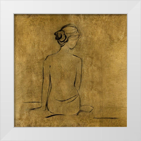 Golden Bather I White Modern Wood Framed Art Print by Swatland, Sally