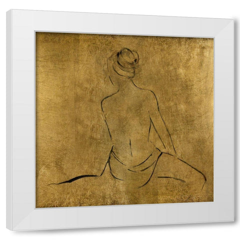 Golden Bather II White Modern Wood Framed Art Print by Swatland, Sally