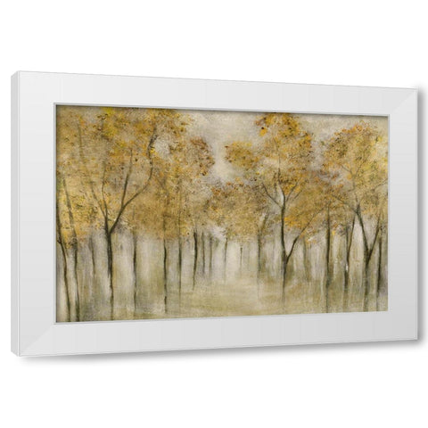 Golden Spring White Modern Wood Framed Art Print by Tava Studios