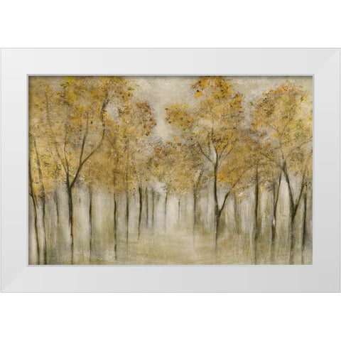 Golden Spring White Modern Wood Framed Art Print by Tava Studios