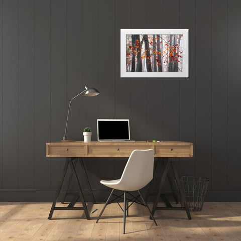 Falling Moments White Modern Wood Framed Art Print by Weisz, Irene