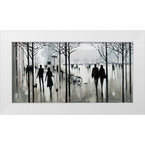 Morning Paris White Modern Wood Framed Art Print by Orme, E. Anthony