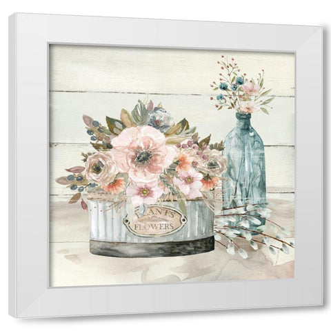 Shiplap Plants White Modern Wood Framed Art Print by Robinson, Carol