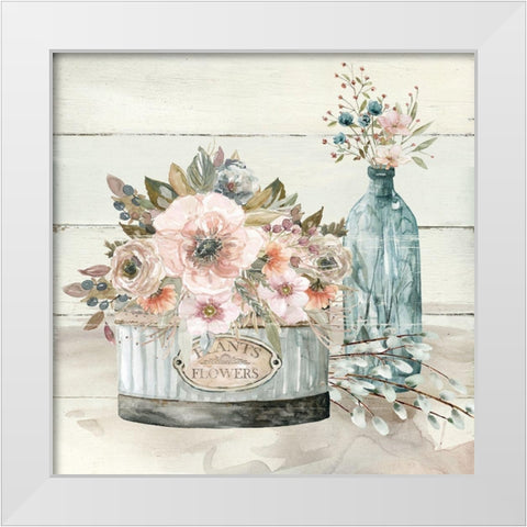 Shiplap Plants White Modern Wood Framed Art Print by Robinson, Carol