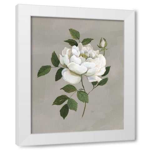 Botanical Rose White Modern Wood Framed Art Print by Nan